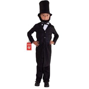 Kids Medium Abraham Lincoln Costume - Morph Costumes - Kids - Jacket, Beard, Hat